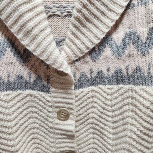 Old Navy cardigan button front collar shirt sleeve Nordic size Large - Picture 3 of 7